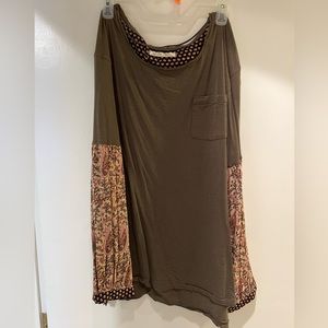 Free People long sleeve shirt with patterned sleeves
